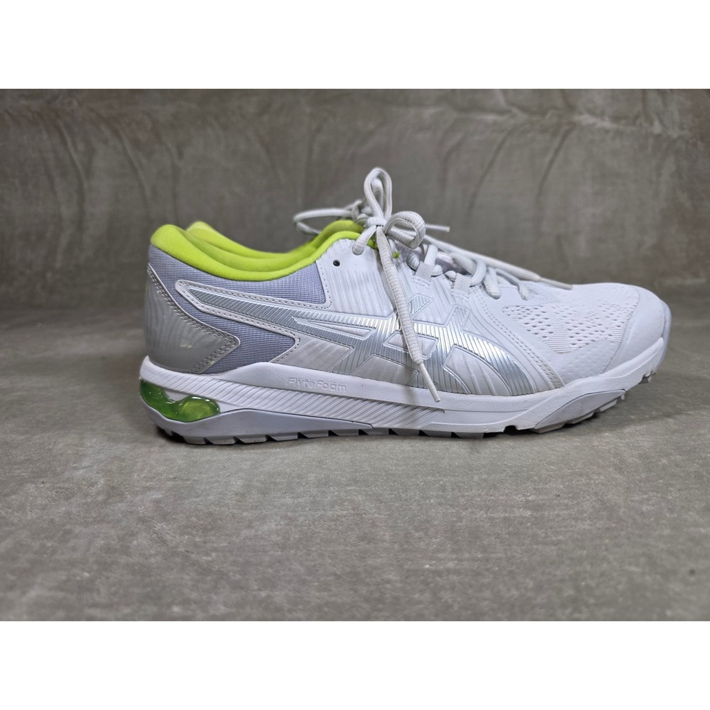 Asics Gel-Course Glide White Silver Lime Green Mens Golf Shoes 1111A085 Size‎ 10
